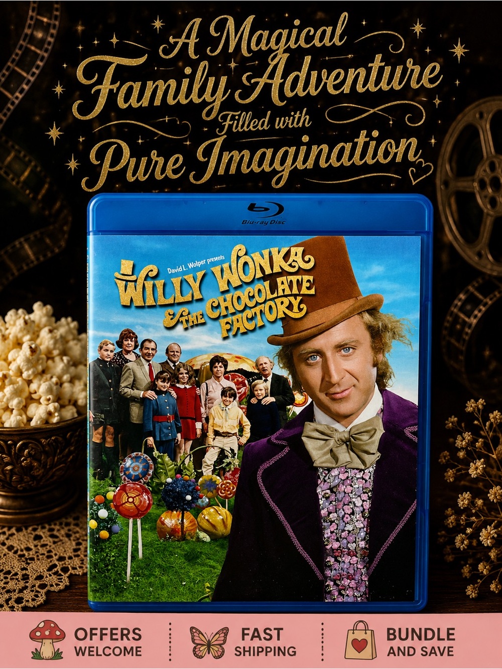Willy Wonka & The Chocolate Factory Blu-ray Gene Wilder Family Fantasy Classic